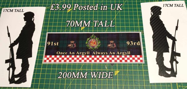 Argyll and Sutherland Highlanders bumper sticker with 2 soldiers